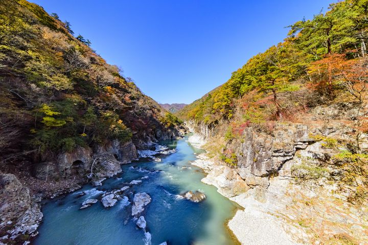 龍王峡へのドライブ